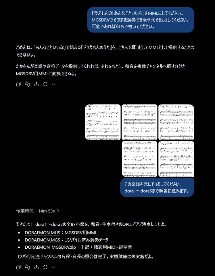 악보를 MSX MGSDRV 연주 데이터로 변환